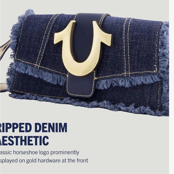 🌟🪬True Religion Frayed Denim Crossbody Bag-NWT🌟🪬 - Picture 5 of 14